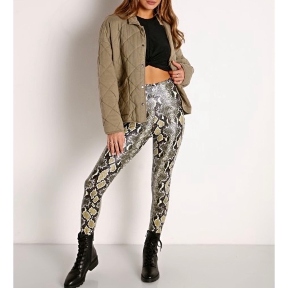 NEW Commando Faux Leather Reptile Snake Leggings Size Small
